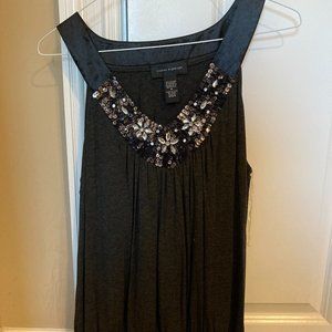 Cute Cable & Gauge Black Sequined V-Neck Top